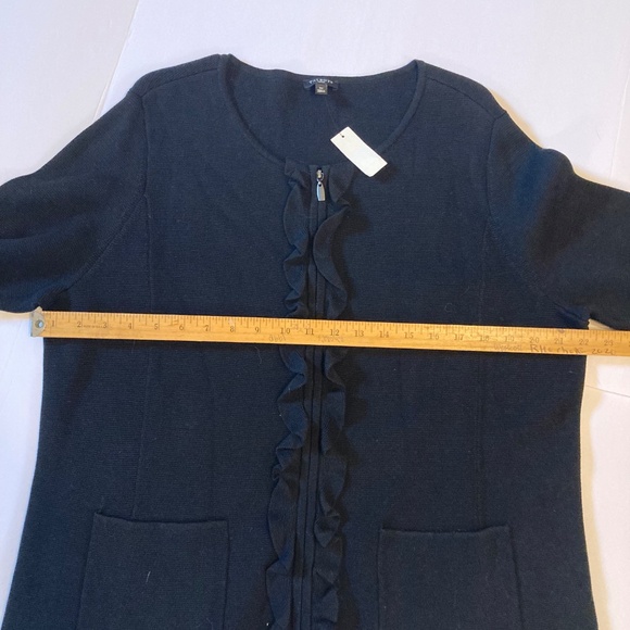 Talbot’s Zip Up cardigan sweater ruffled front NEW - Picture 5 of 7
